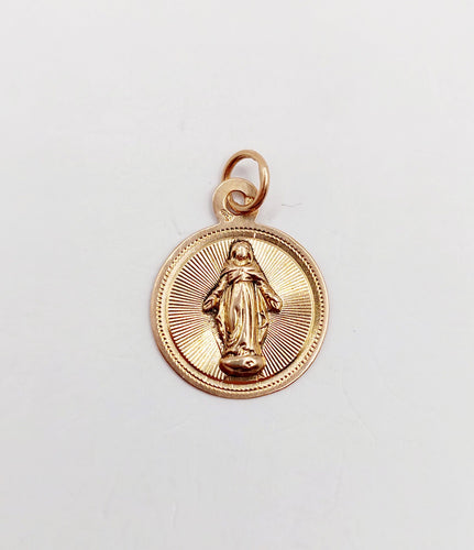 Pendentif Petite Médaille religieuse victorienne or rose 58 Facettes A05385