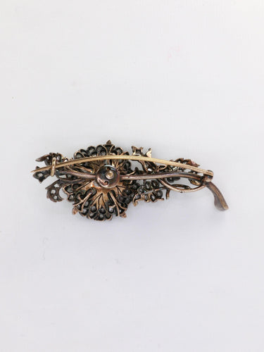 Broche Broche trembleuse or argent diamants taille ancienne 58 Facettes 1090.2