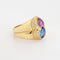 Bague 52 Chopard - Bague Or Jaune Saphir Rose & Bleu 58 Facettes G13362