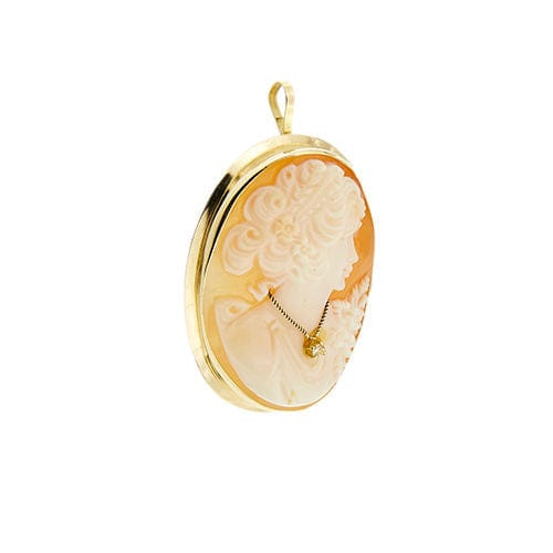 Pendentif Broche pendentif camée en or jaune 58 Facettes 37486