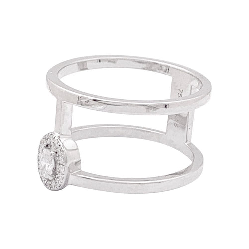 Bague 54 Bague Messika "Glam'Azone" or blanc, diamants. 58 Facettes 33978