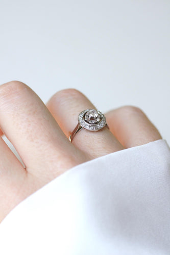 Bague 48.5 Bague Cible Art Déco Diamants sur Platine et Or blanc 58 Facettes