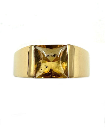 Bague 57 CARTIER - Collection Tank, bague or jaune et citrine 58 Facettes