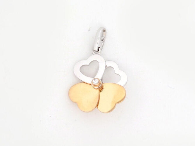 Pendentif pendentif CARTIER charm trefles coeurs or jaune blanc diamant 58 Facettes 264290