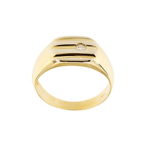 Bague 64 Bague en or jaune pour homme avec diamant 58 Facettes 35928