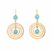 Boucles d'oreilles Boucles d'oreilles turquoise en or jaune gouttes concentriques mobiles 58 Facettes G13538