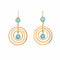 Boucles d'oreilles Boucles d'oreilles turquoise en or jaune gouttes concentriques mobiles 58 Facettes G13538