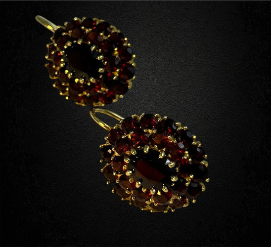 Boucles d'oreilles Boucles d'oreilles pendantes en grenat pyrope 58 Facettes