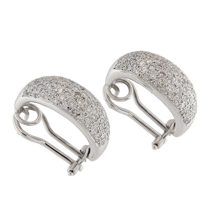 Boucles d'oreilles Boucles d'oreilles créoles or blanc diamants 58 Facettes G3594