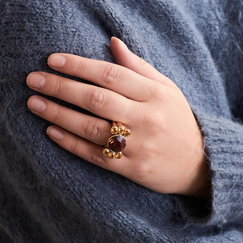 Bague 50.5 BAGUE VINTAGE "GIORGIA" OR & PIERRES 58 Facettes BO/230014 STA