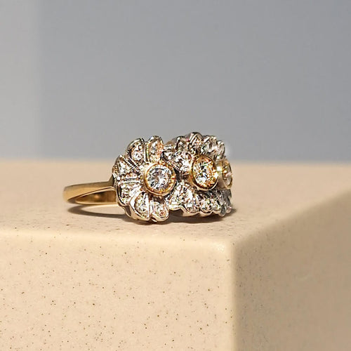 Bague 52.5 Zauberhafter Art Déco Ring mit Brillanten 58 Facettes 2601