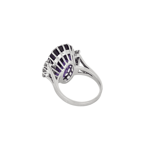 Bague 50 BAGUE OR BLANC, AMÉTHYSTE ET DIAMANTS 58 Facettes BO/250006/
