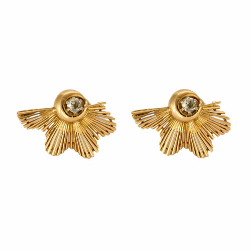 Boucles d'oreilles Boucles d'oreilles or jaune et gris, diamants 58 Facettes PER15087