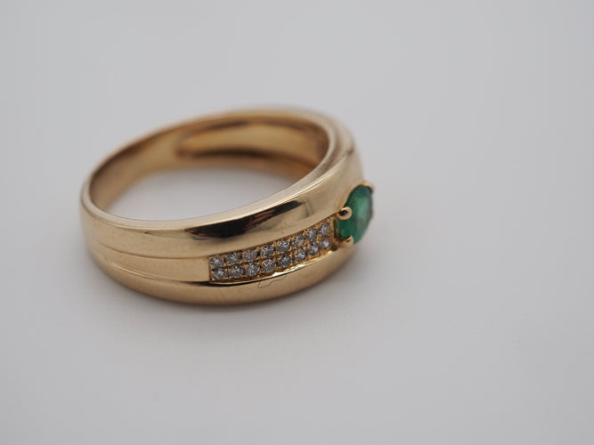 Bague 59 Bague émeraude et or jaune 58 Facettes