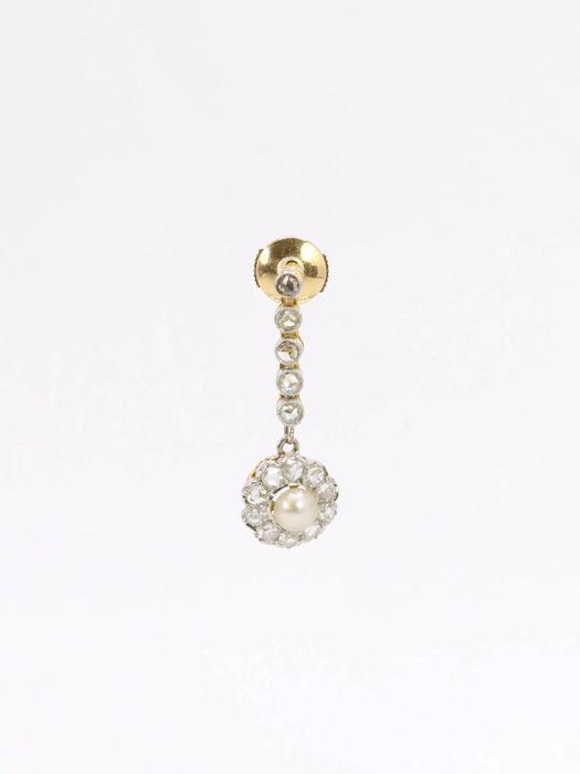 Pearl diamond drop earrings