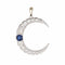 Pendentif Pendentif croissant de lune vintage en or 18 carats, diamant et saphir, bijoux célestes raffinés 58 Facettes G13739