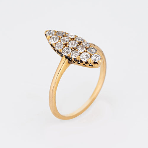 Antiker viktorianischer Gelbgold-Diamantring