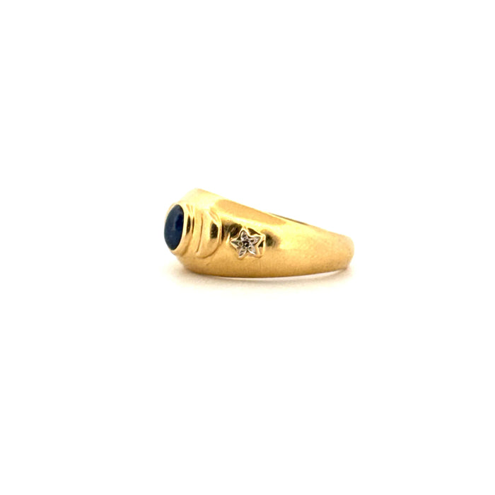 Yellow Gold Sapphire Bangle Ring