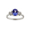 Bague 51 Bague en or blanc avec tanzanite et diamants 58 Facettes 38890