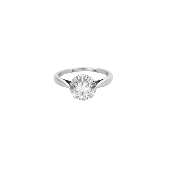 Bague 51 BAGUE SOLITAIRE OR BLANC ET DIAMANTS. 58 Facettes BO/240036