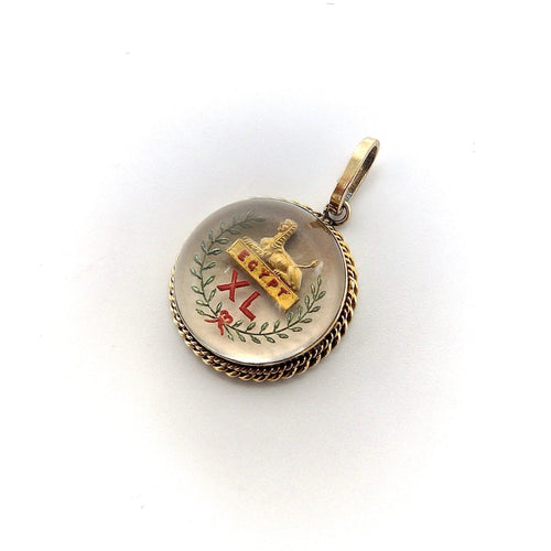 Pendentif Pendentif en cristal d'Essex peint à l'envers en or 58 Facettes