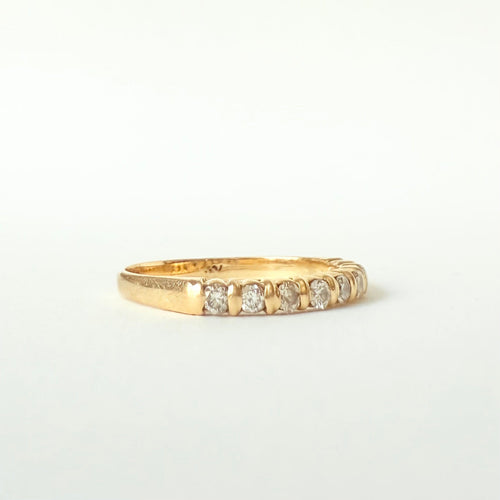 Bague 53 Demi-alliance Or et diamants 58 Facettes