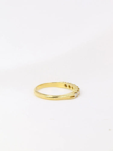 Bague 52 Demi-Alliance américaine en or jaune et diamants 0.2 ct 58 Facettes J114