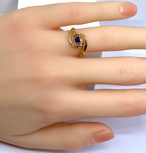 Bague 51 Bague en or jaune et saphir 58 Facettes AB586