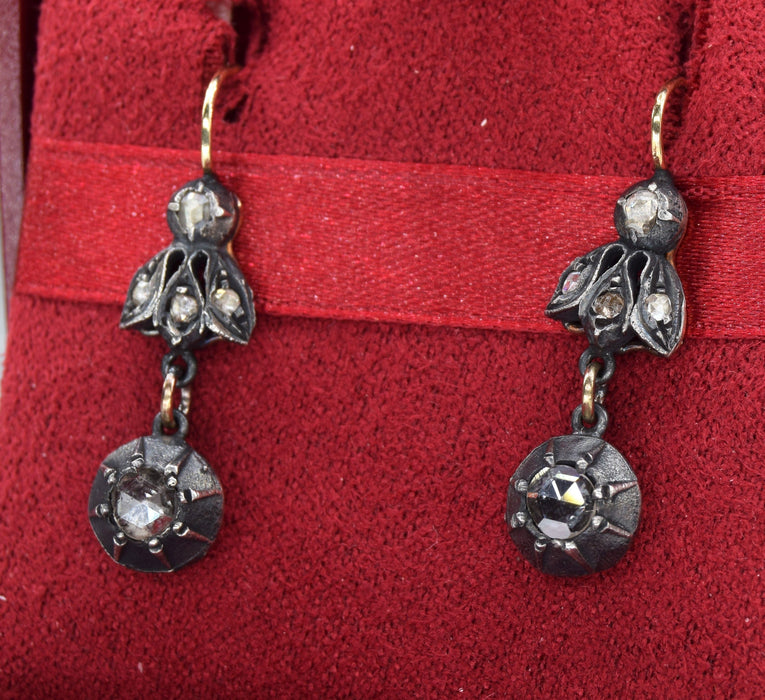 Boucles d'oreilles Boucles d'oreilles anciennes de l'époque victorienne 58 Facettes