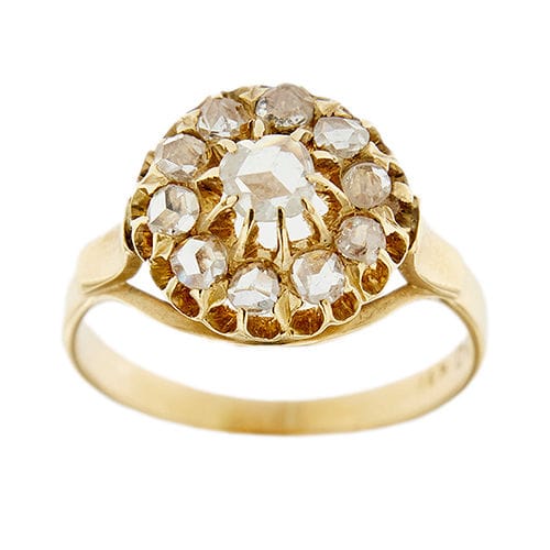 Bague 52 Bague fleur sertie de diamants de 0,65 ct 58 Facettes 36479