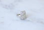 Bague 50.25 Bague Rectangulaire Art Déco en Platine et Diamants 58 Facettes
