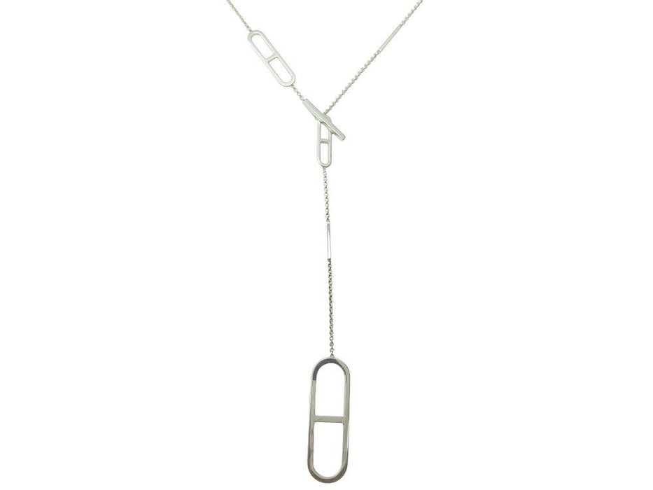 HERMES necklace ever anchor chain in silver