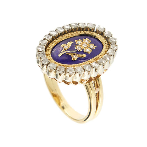 Bague Bague émaillée avec diamants 58 Facettes 35605
