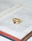 Bague 54 Bague Ancienne Bandeau or jaune, Rubis 1,70 Cts et Diamants 58 Facettes
