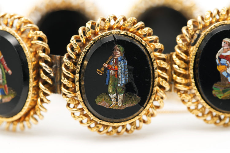 Bracelet Bracelet Napoléon III or jaune serti de micro-mosaïques 58 Facettes 22785