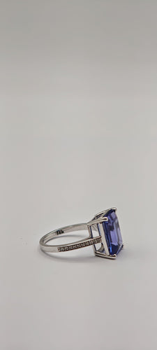Bague 54 Bague solitaire en or blanc et tanzanite 58 Facettes 21004728
