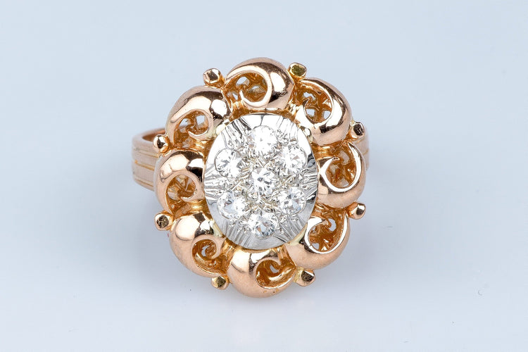 Bague 53 Bague en or rose 18 cts 58 Facettes BGROSDCC879