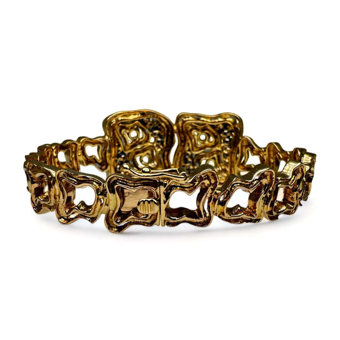 Bracelet LALAOUNIS - Bracelet Vintage en or jaune, saphirs & émeraudes 58 Facettes