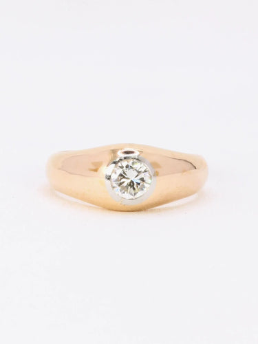 Bague jonc vintage or jaune diamant 58 Facettes 1087.26