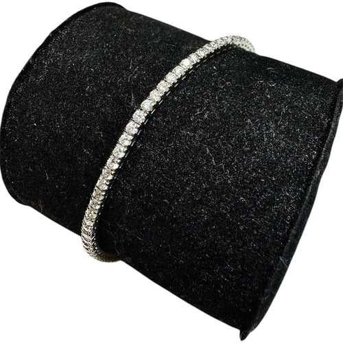 Bracelet Bracelet Tennis Diamants 3.4ct – Or blanc 18K – 8.8g 58 Facettes