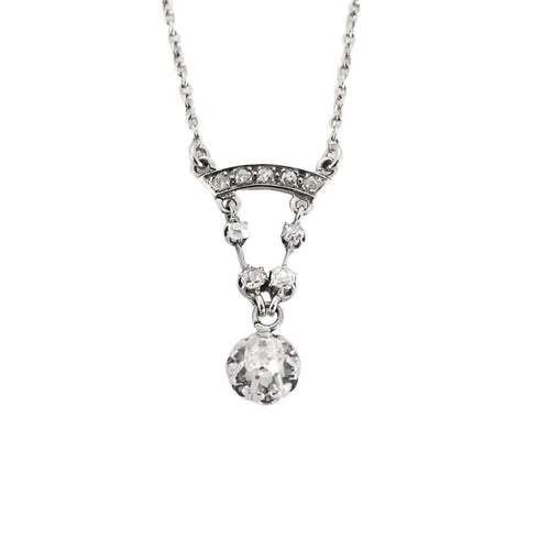 Collier Collier type négligé en or gris et diamants 58 Facettes MEA4702