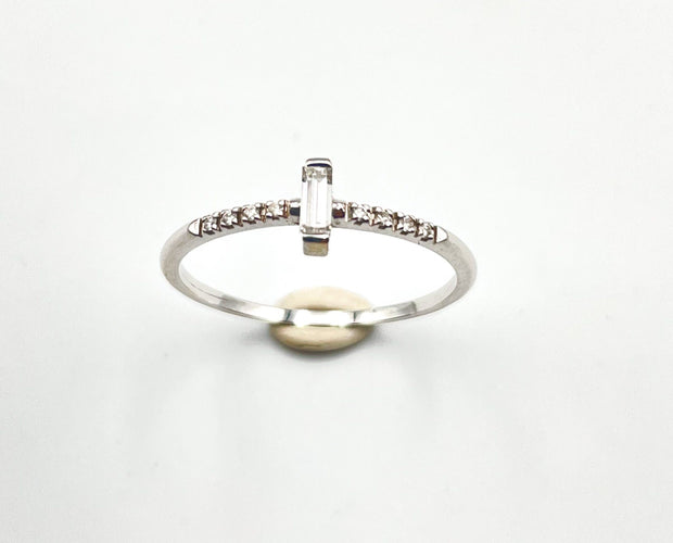 Bague 55 Bague Diamant Baguette Vintage 58 Facettes