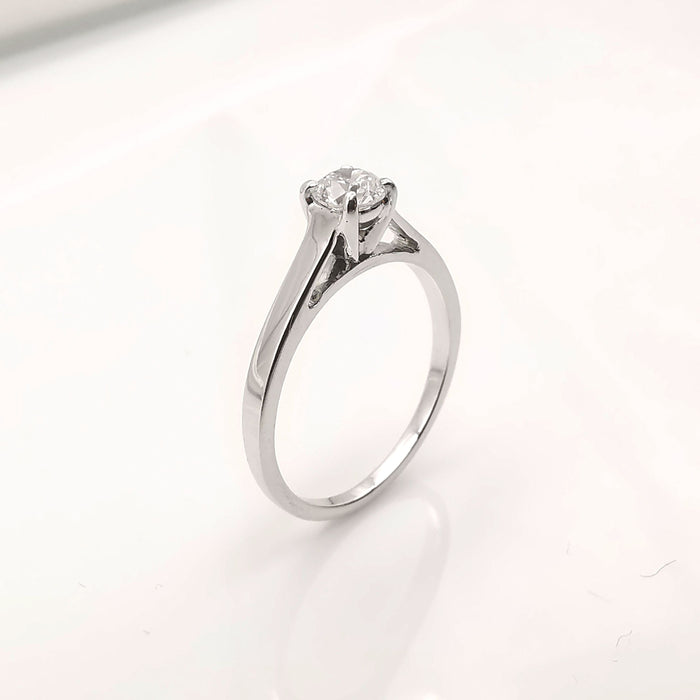 Bague 54 Solitaire or et diamant 0.40 ct 58 Facettes