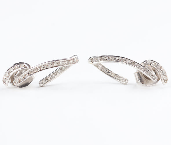 Boucles d'oreilles Pendientes - Pendientes en oro blanco 18k et diamants taille brillant 58 Facettes 131366F