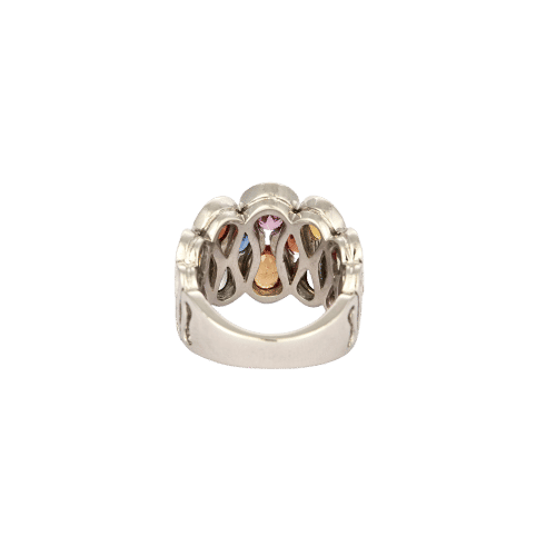 Bague 53.5 Bague or blanc TUTTI FRUTTI 58 Facettes LP1051/12