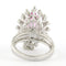 Bague 54 Bague en or blanc avec saphir rose et diamants taille brillant 58 Facettes