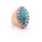 Bague 43 Bague en or jaune et blanc avec turquoise et diamants 58 Facettes