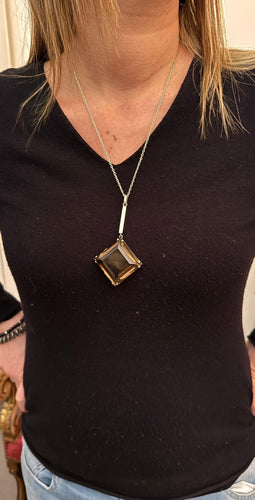 Pendentif Pendentif Quartz Fumé Et Argent 58 Facettes