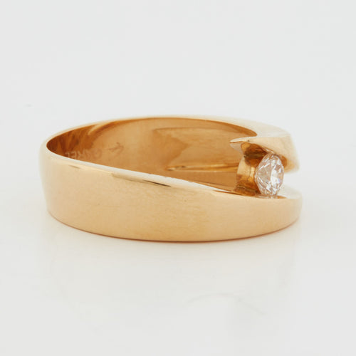 Bague 51 GAREL - Bague solitaire diamant or jaune 58 Facettes REF 11012/19