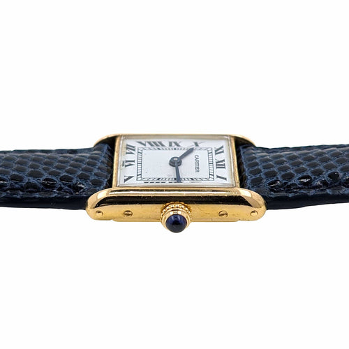 Montre Cartier Tank Louis Cartier Small Model 18k Gold Ref 03 58 Facettes